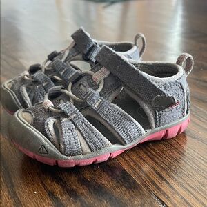 KEEN Gray and Pink Kids Sandals